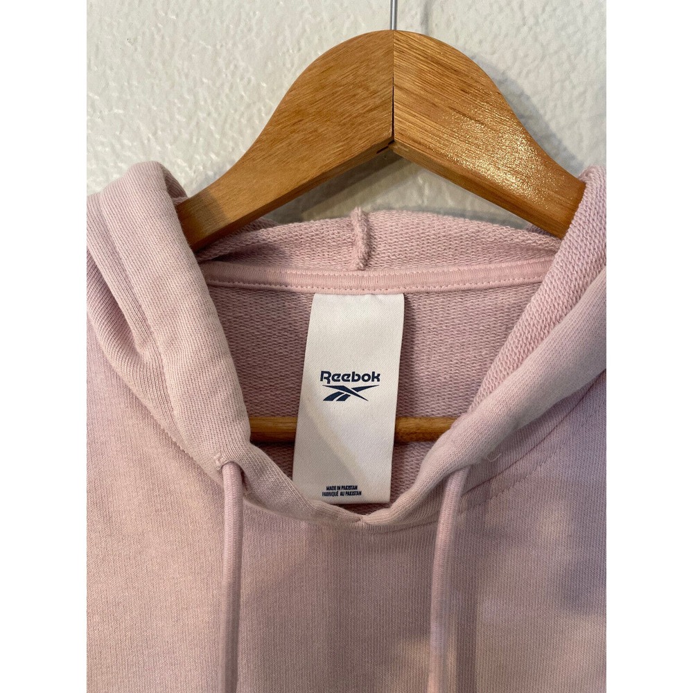 Pink ReeCycled Reebok Hoodie‎ Pullover Long Sleeve Sweatshirt Mens Small - Picture 7 of 9